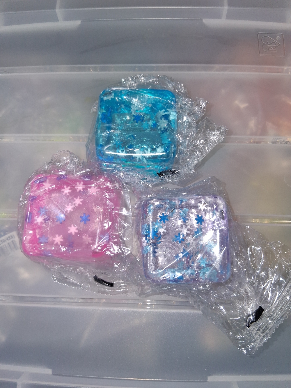 Sparkling Snowflake Block Squishy- Pink, Blue, Purple (Your Choice)